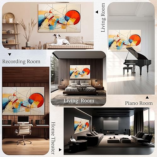 Miniatura 5 de Paneles acústicos de pared, paneles acústicos artísticos de 72 x 48 pulgadas, paneles acústicos decorativos, paneles de pared acústicos, arte de