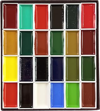 Kissho Japanese Painting, Square Face Paint, Made in 24 Colors