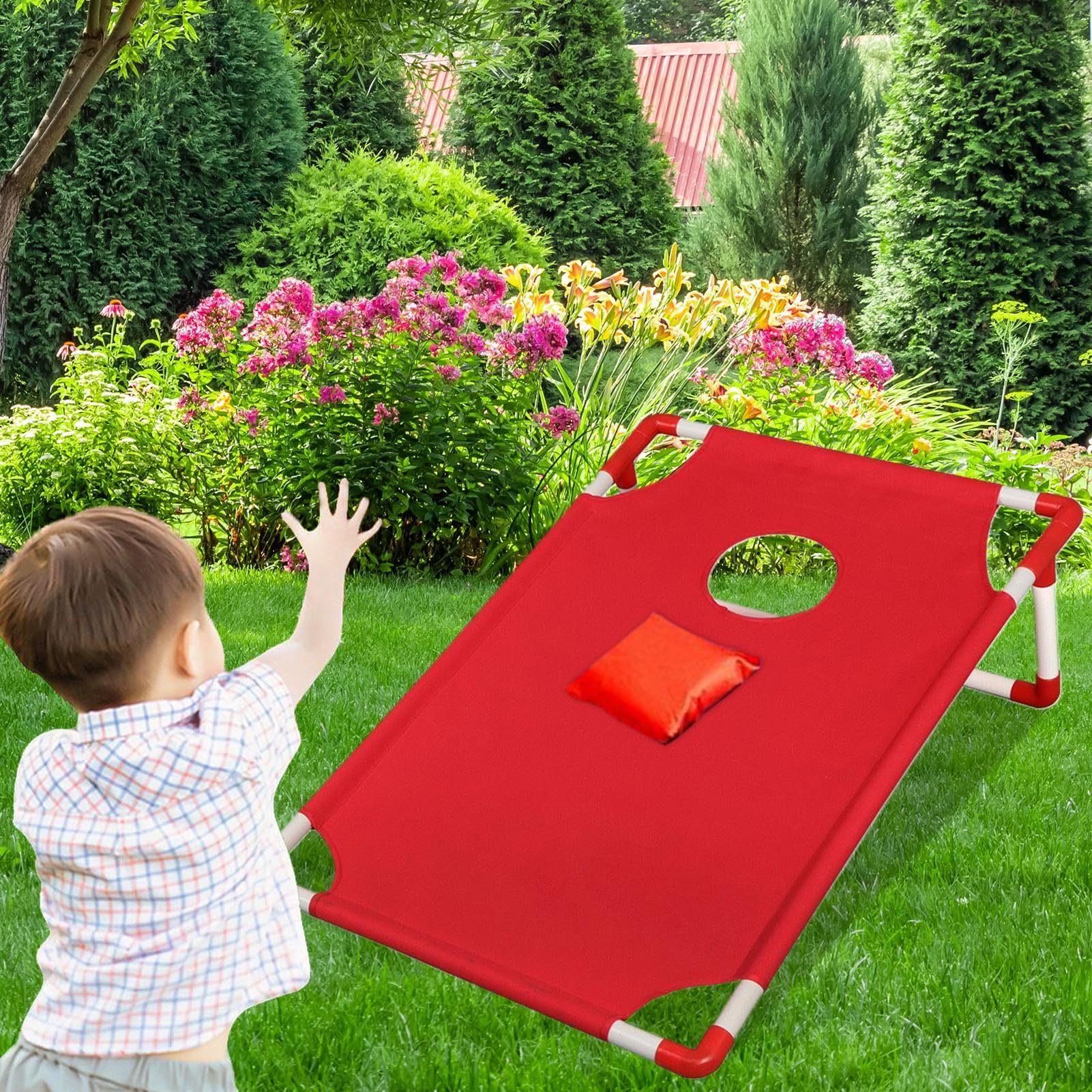 Jeu De Cornhole,Set De Jeu Léger Cornhole | Jeu Portable Gain De Place avec Sac De Rangement pour Jardin Camping Plage Intérieur Extérieur