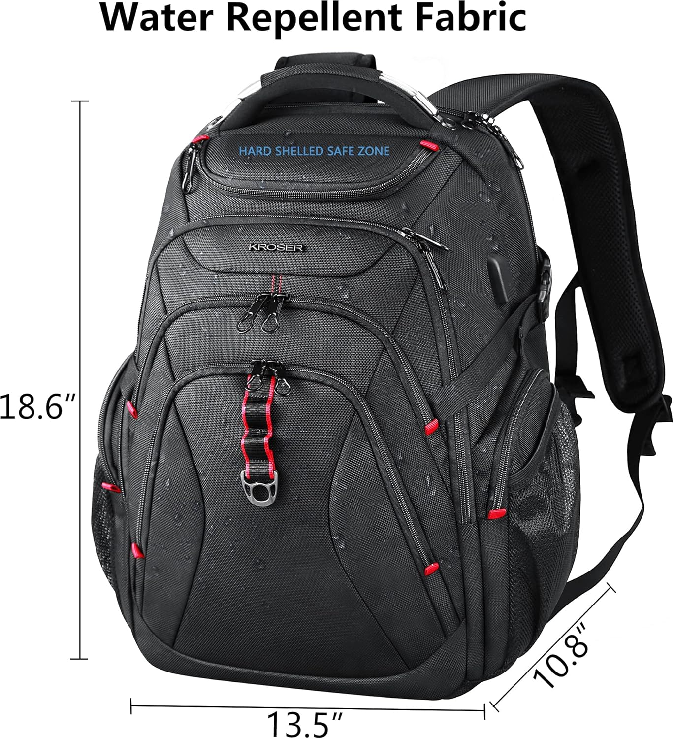 KROSER Backpack Computer Water Repellent Women Black Photo