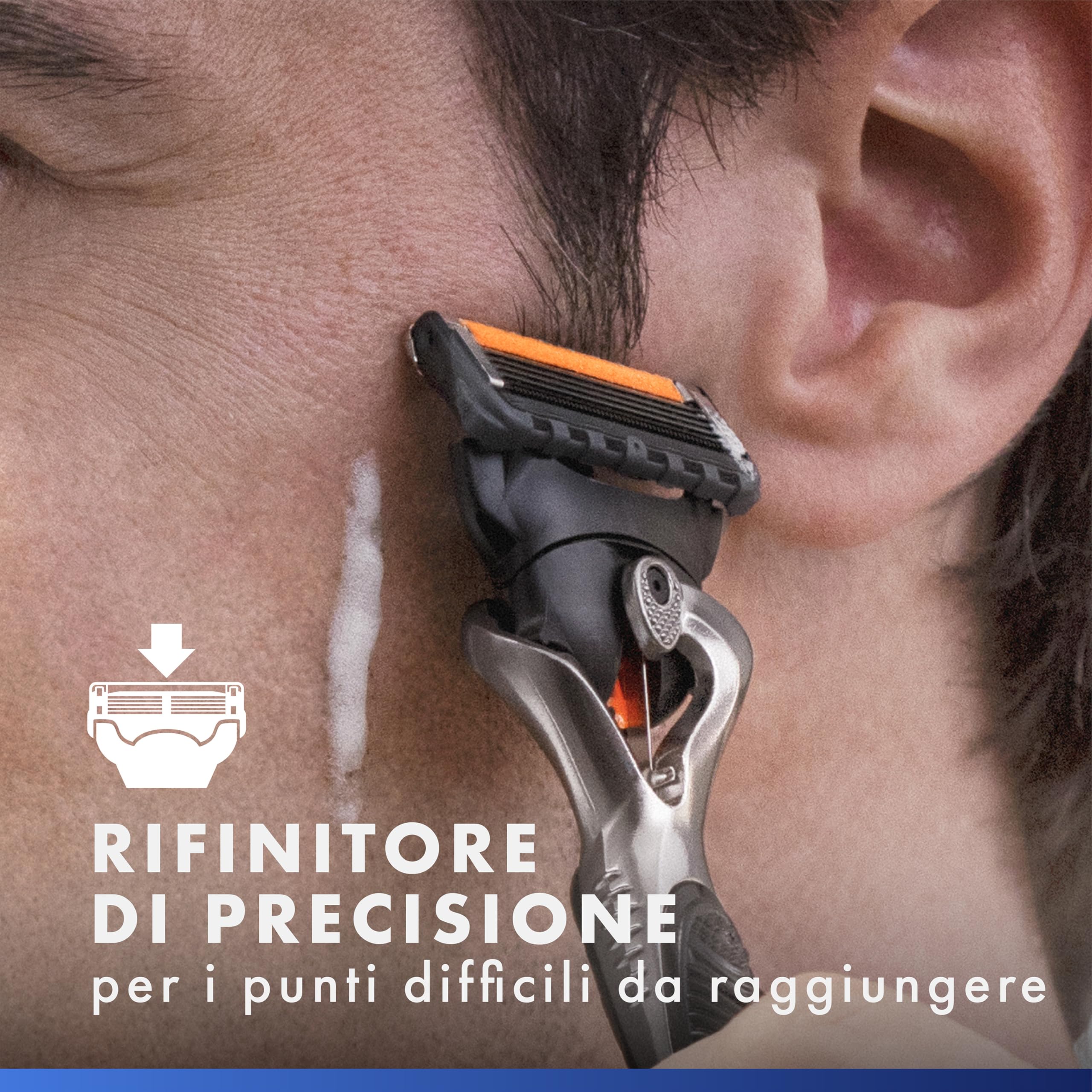 Gillette Proglide 1 Rasoio Barba Uomo E 8 Lamette Di Ricambio Con Doppia Lubrificazione Prima E Dopo Le Lame, Nuova Lubrificazione EverGlide Per Una Profondità E Comfort Incredibili, Lama Barba Uomo