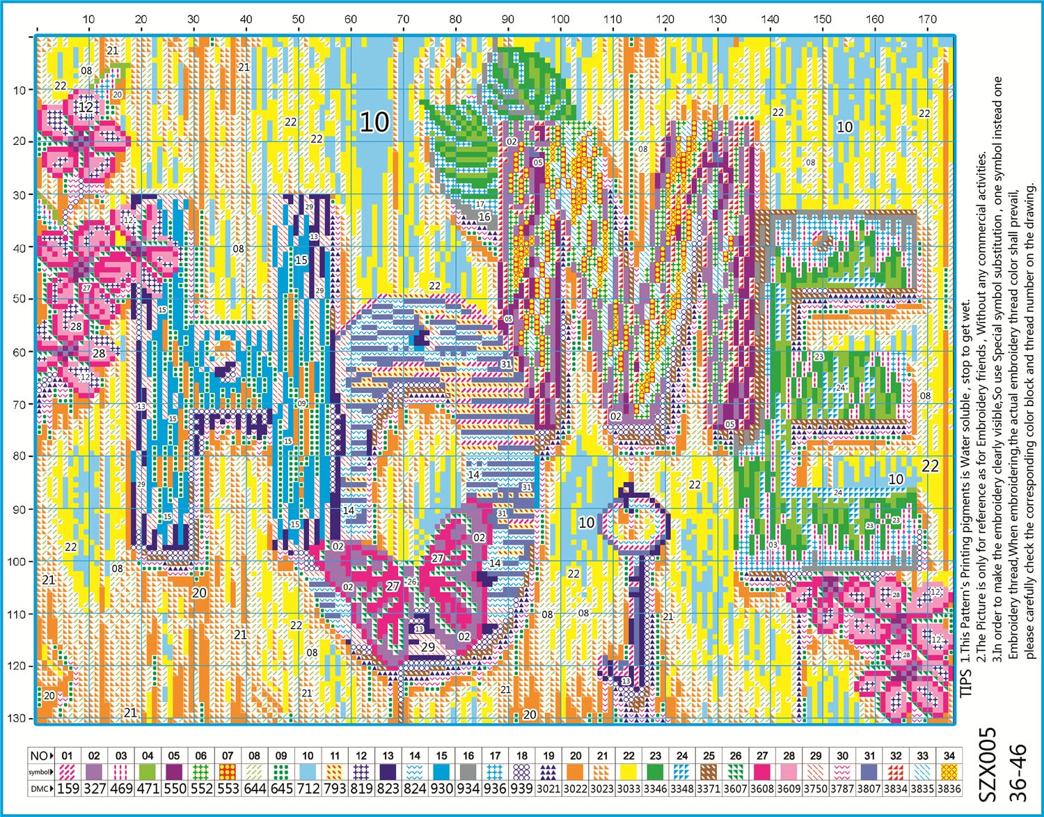 JSRQT Farfalla Kit Ricamo Starter per Adulto Principianti,Fiore Set da Ricamo Punto Croce,DIY Kit Cucito A Mano Embroidery Starter