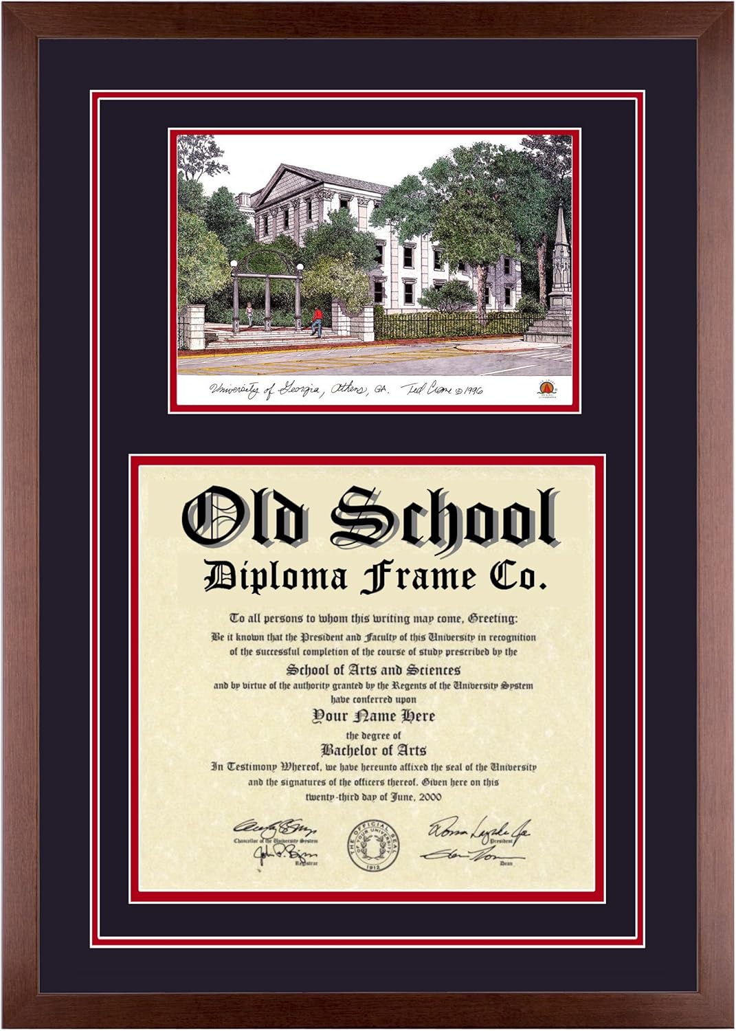 UNIVERSITY OF Diploma Frame with Artwork in Standard Walnut