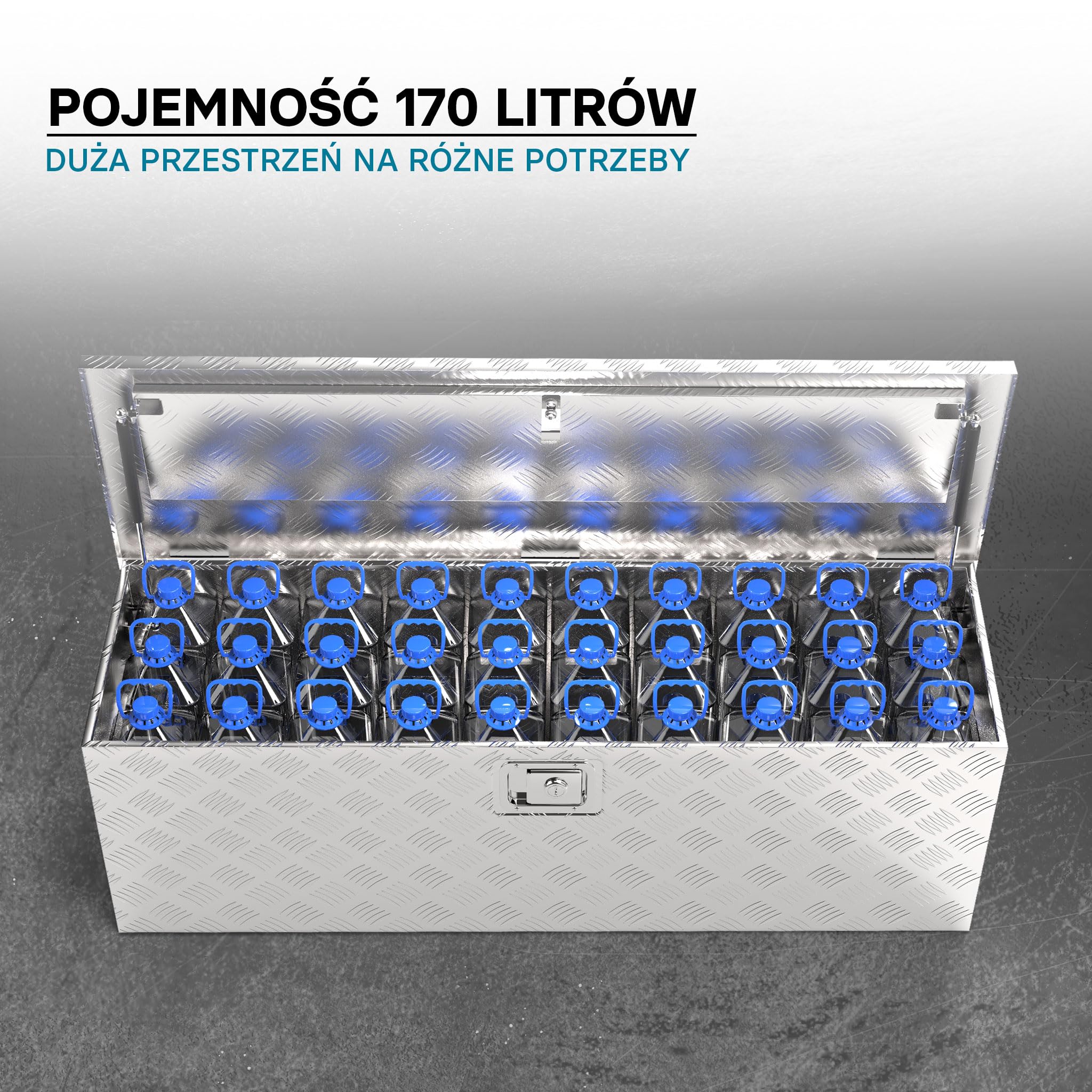 Skrzynka narzędziowa aluminiowa Alu-Box skrzynia transportowa schowek na narzędzia 170 L