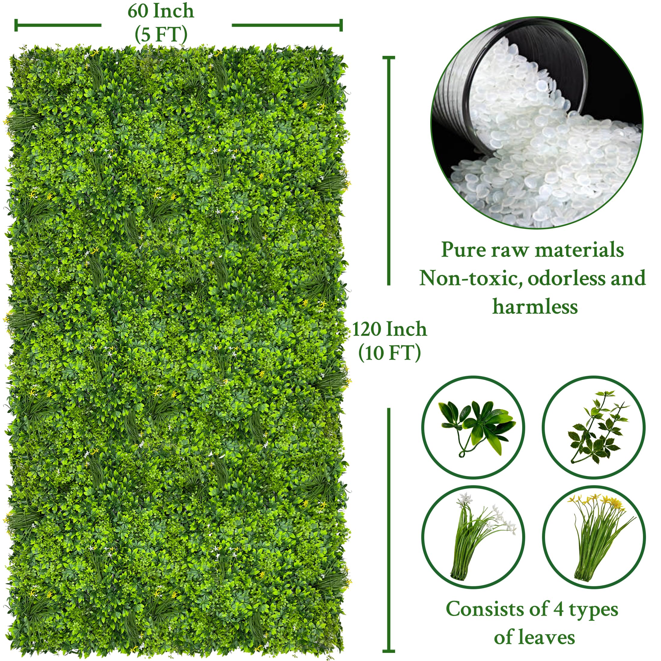 ODTORY Artificial Grass Wall Backdrop Panels,16 X 12 in 12P(16 sqft) UV-Anti Greenery Boxwood Panels for Indoor Outdoor Green Wall Decor & Ivy Fence Covering Privacy: Greenery