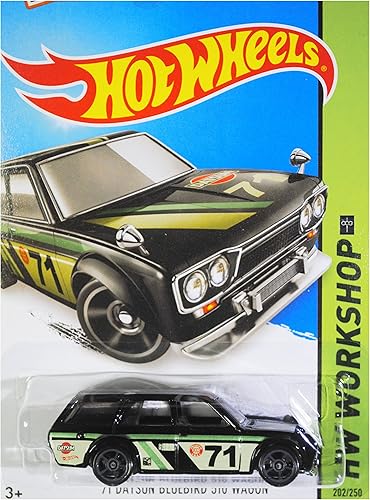 Hot Wheels 2015 KMart K-Day Exclusivo HW Workshop 71 Datsun Bluebird 510 Wagon Negro Die Cast Vehicle 202250