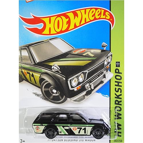 Hot Wheels, 2015 KMart [K-Day] Exclusive, HW Workshop '71 Datsun Bluebird 510 Wagon [Black] Die Cast Vehicle 202/250