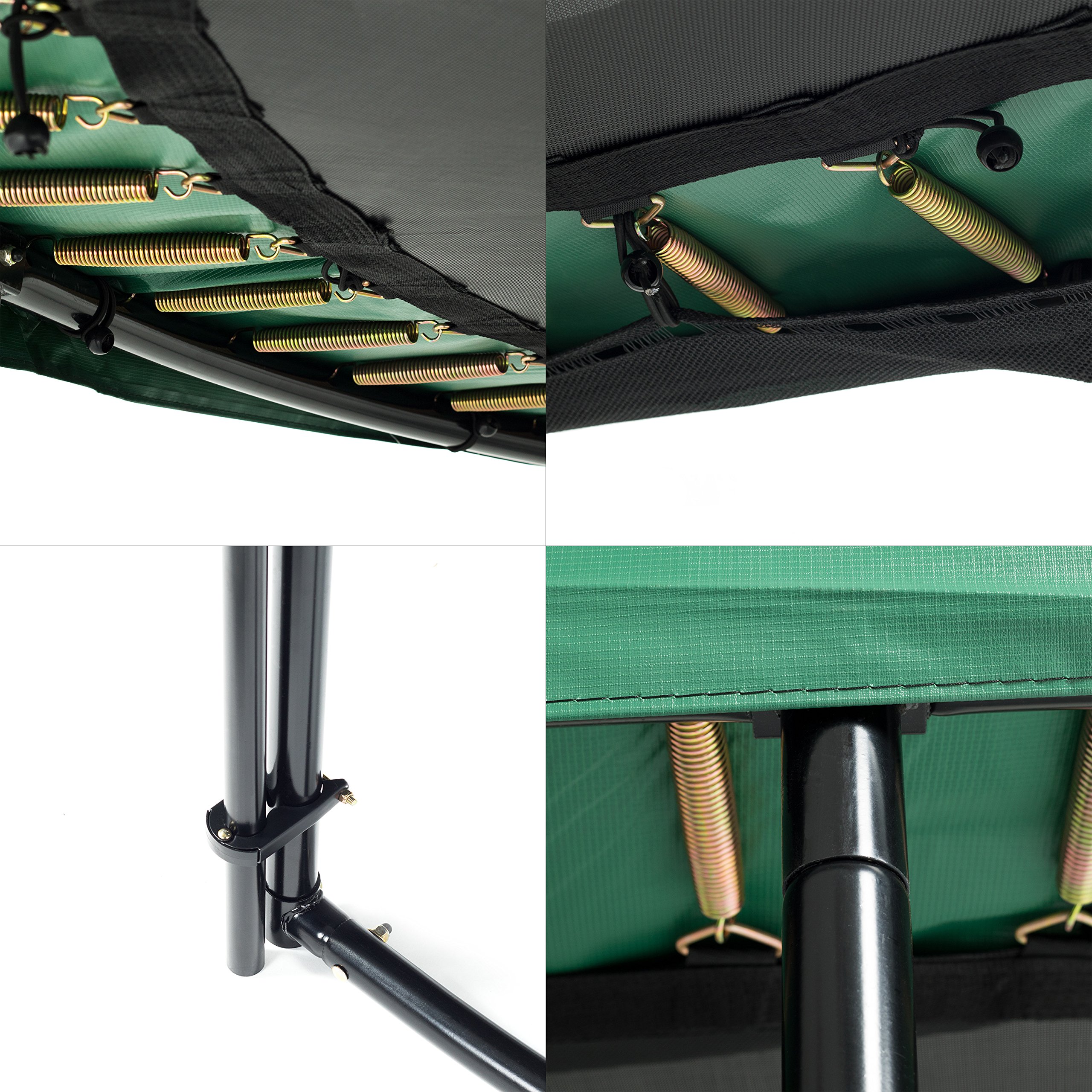 Ampel 24 Trampolin Outdoor Ø 305/366/430 cm, GS-Zertifikat, Kinder Gartentrampoline, Komplettset mit Randabdeckung und Sicherheitsnetz, Deluxe schwarz pulverbeschichteter Rahmen