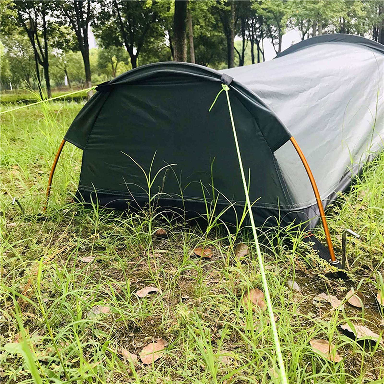 1 Person Wanderzelt, Ultraleichtes Biwaksackzelt Wasserdichtes Tragbares Campingzelt Schnellaufstellbarer Schlafsackbezug Biwaksack mit Tragetasche Für Das Überleben Im Freien