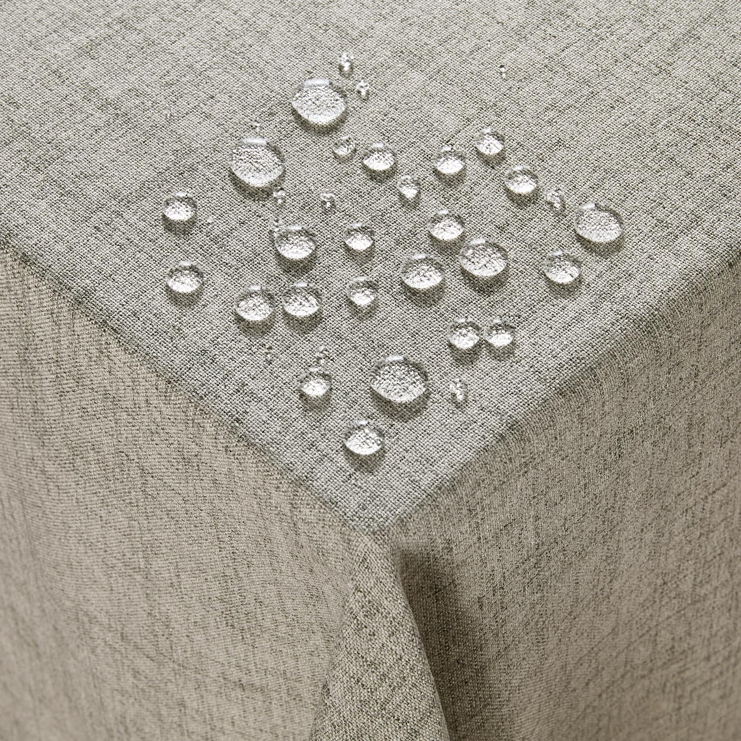 Deconovo Mantel Mesa Rectangular Impermeable Lavable Antimanchas Decorativo para Casa Comedor Cocina, Aspecto Lino, 130x160cm, Gris Claro, 1 Pieza