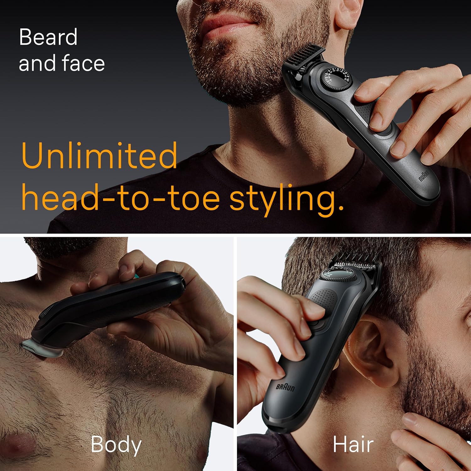 Braun All-in-One Men's Shaving Kit Series 5 5490, 9-in-1 Beard, Face, Nose, Ear Trimmer, Hair Clippers, Body Groomer and Manscaping, Holiday Gifts for Men GreenCircle Certified: Certified Energy Savings - Image 2