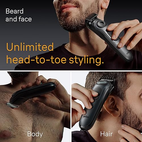 Miniatura 2 de Braun Kit de afeitado todo en uno para hombre Serie 5 5490, 9 en 1 para barba, cara, nariz, orejas, cortadora de pelo, peluquero corporal y cuidado
