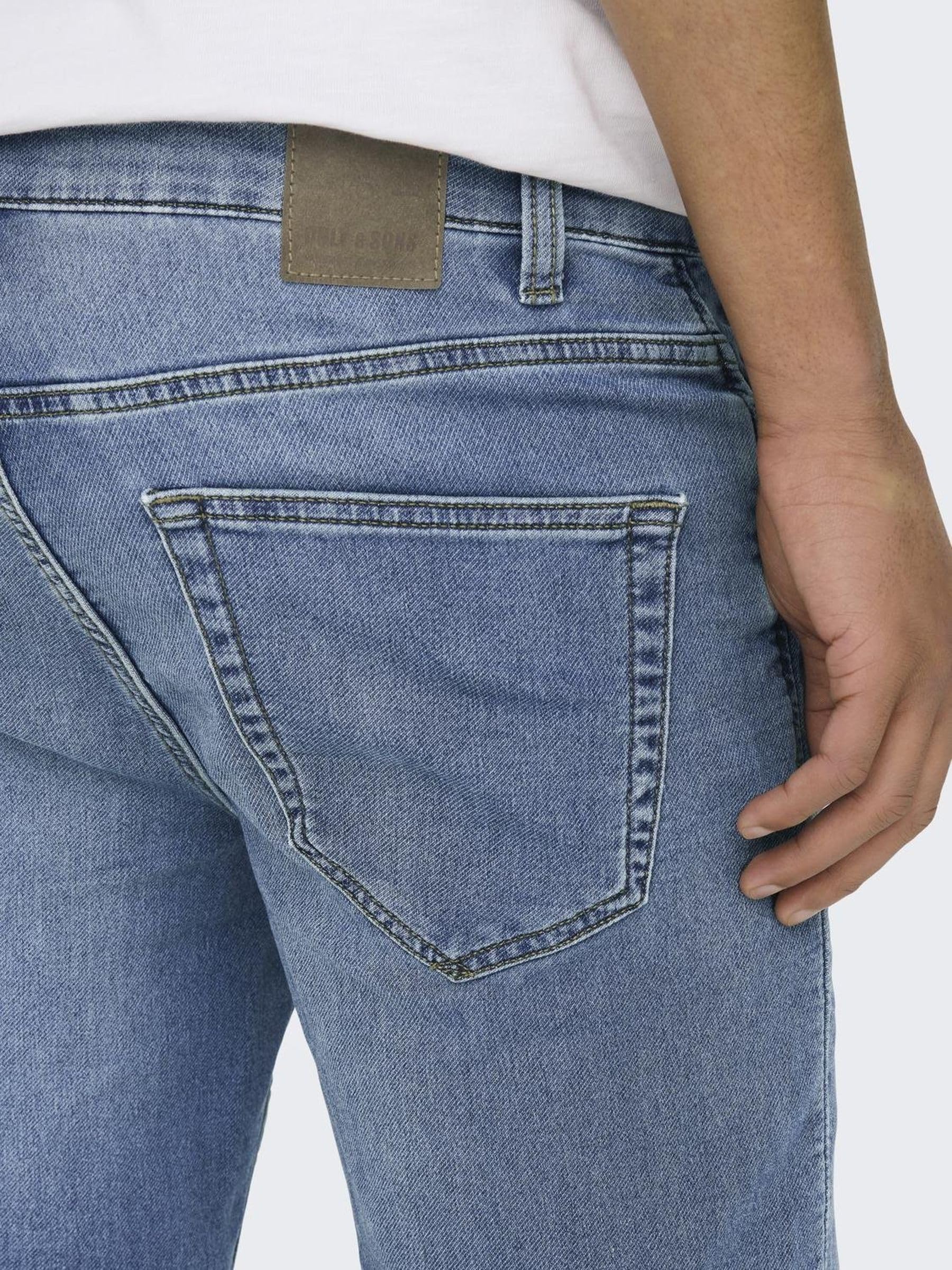 Hombres O&S Pantalones Cortos de Mezclilla Capri 3/4 Pantalones Bermudas Pantalones de Verano Pantalones Cortos de Ocio ONSPLY