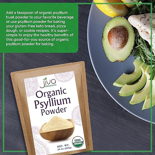 Miniatura 3 de Jiva Organics Polvo de cáscara de psyllium de 1.75 libras, bolsa a granel - Sin gluten, fibra fácil de mezclar, sin sabor, molido fino, sin OMG