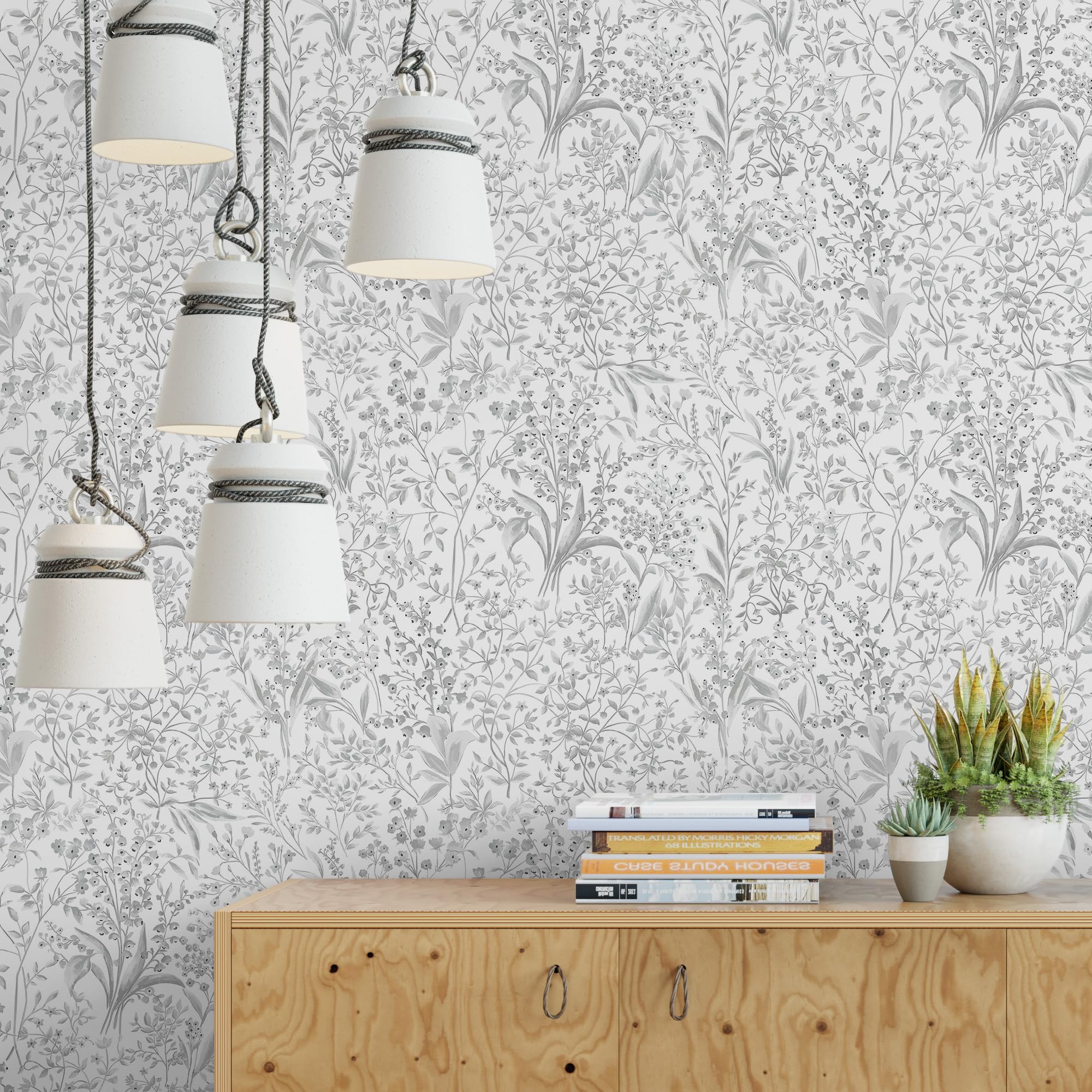 Feisoon Gray Trellis Peel And Stick Wallpaper - Modern Removable, Self-Adhesive Contact Paper