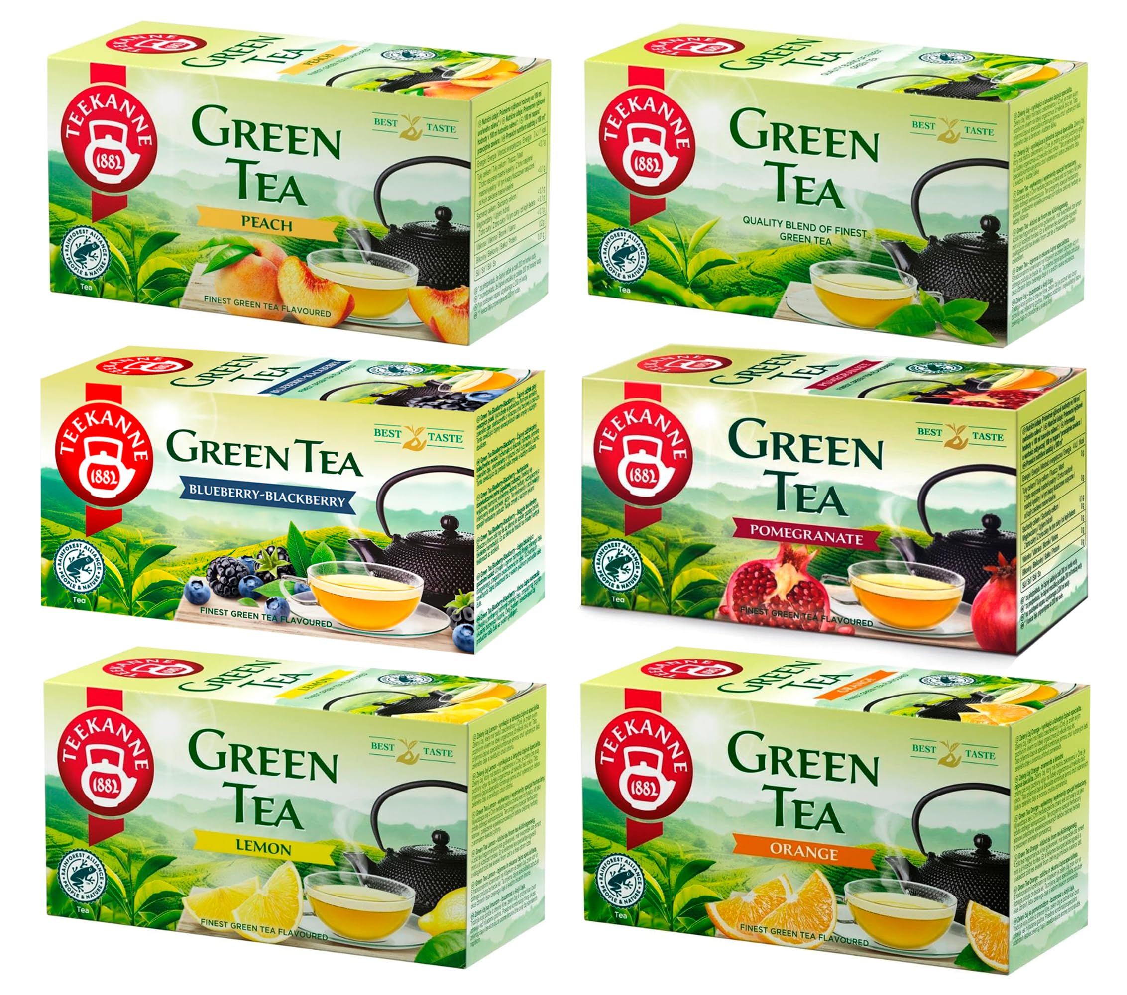 TEEKANNE - Green Tea Collection "Green Harmony" (6 x 20) - Grüner Tee-Set + Dekond Gift