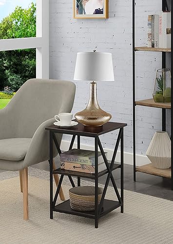 Miniatura 37 de Convenience Concepts Tucson - Mesa auxiliar con estantes, mármol sintético gris/negro Mármol de imitación