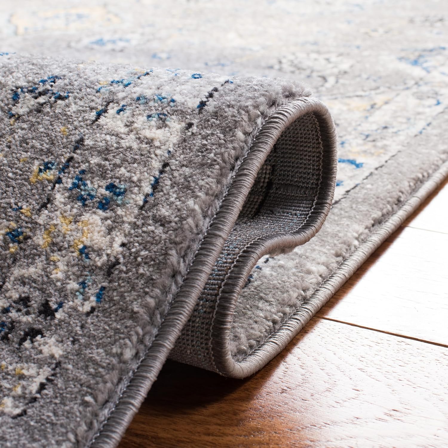 SAFAVIEH Evoke Collection 2'2" x 4' Dark Grey / Yellow EVK224G Boho Oriental Non-Shedding Living Room Bedroom Accent Rug