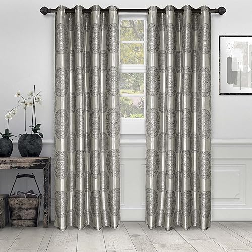 Superior Cordon Jacquard - Cortinas con ojales (2 unidades)