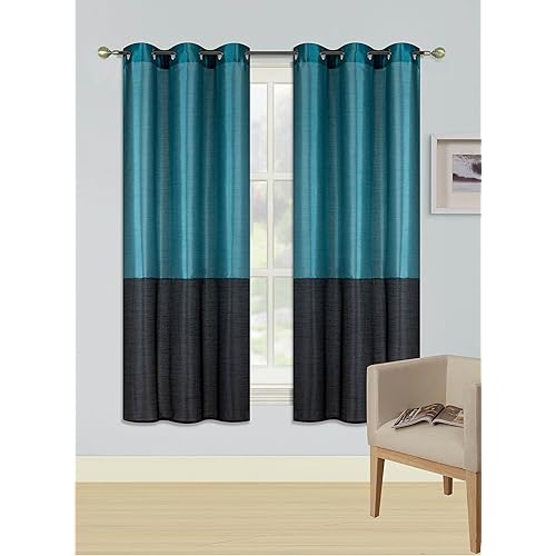 Black And Teal Curtains Amazon Com