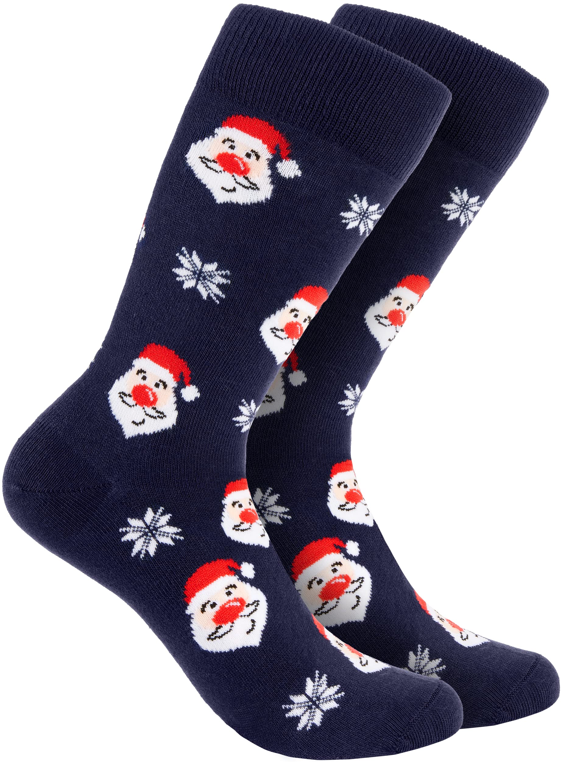 Brubaker Unisex Santas Men's Christmas Socks - Christmas Motif Father Christmas - Colourful Cuddly Socks For The Christmas Season - Men Funny Crew Socks Gift Christmas