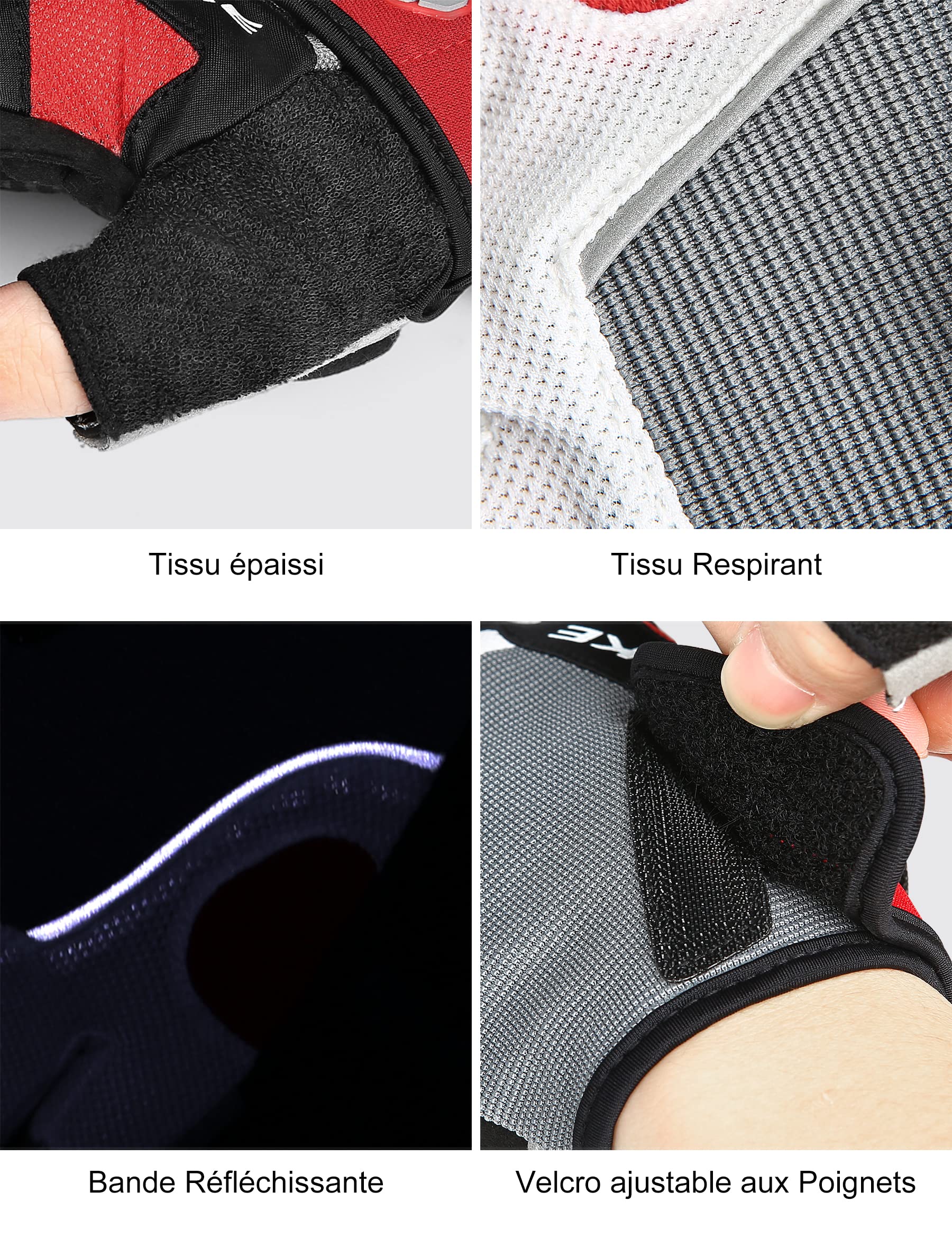 INBIKE Gants Cyclisme Demi-Doigts VTT 5mm Gel Rembourrés Anti-Choc Respirant Été