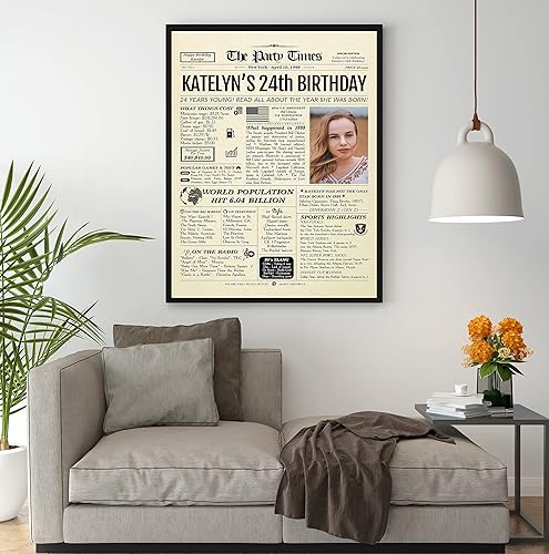 Miniatura 3 de TICKLIF Decoraciones de fiesta de cumpleaños personalizadas para ella, él, niña, niño, niño, niño, hijo, hija, póster personalizado con nombre,