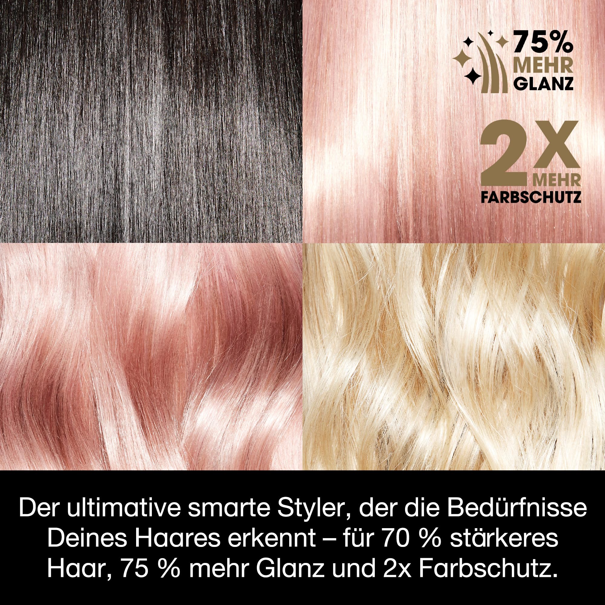 ghd platinum+ Glätteisen: Smarter Haarglätter, Multistyler für glatte Looks, Wellen und Locken, mehr Glanz, stärkerer Farbschutz, ohne extreme Hitzeschäden