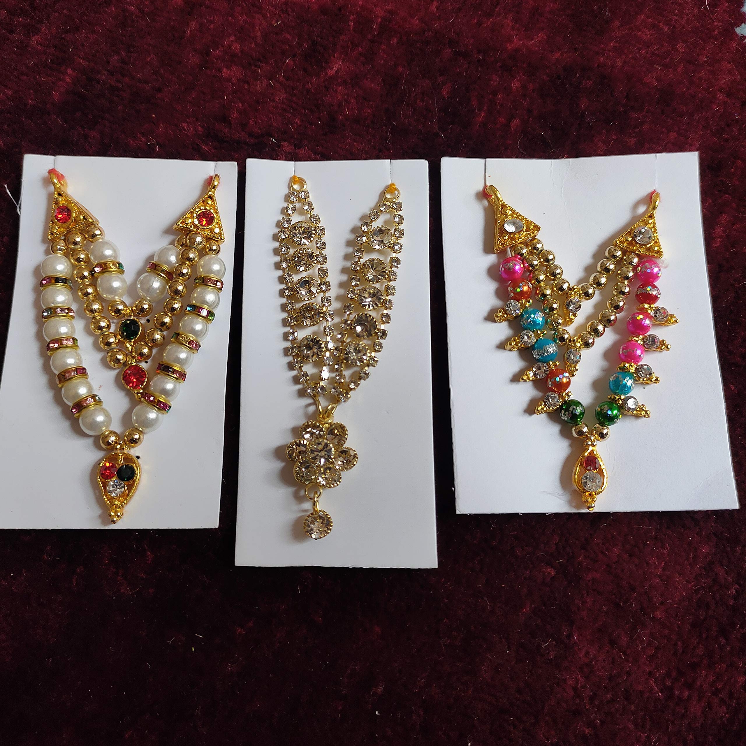 N'A Stone Laddu Gopal Kanha ji Mala Necklace Accessories Set (White)| Janmashtami Lord kanha ji laddu gopal ji accessories necklaces neckpieces