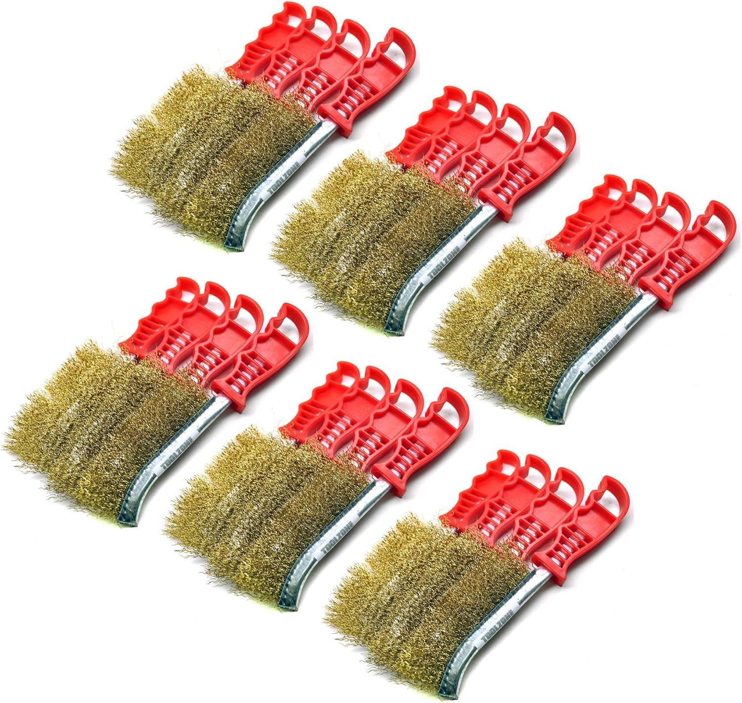 Brass Plated Rust Removal Cleaning Hand/Spid Brush (24 Pack) TE221 Industrial