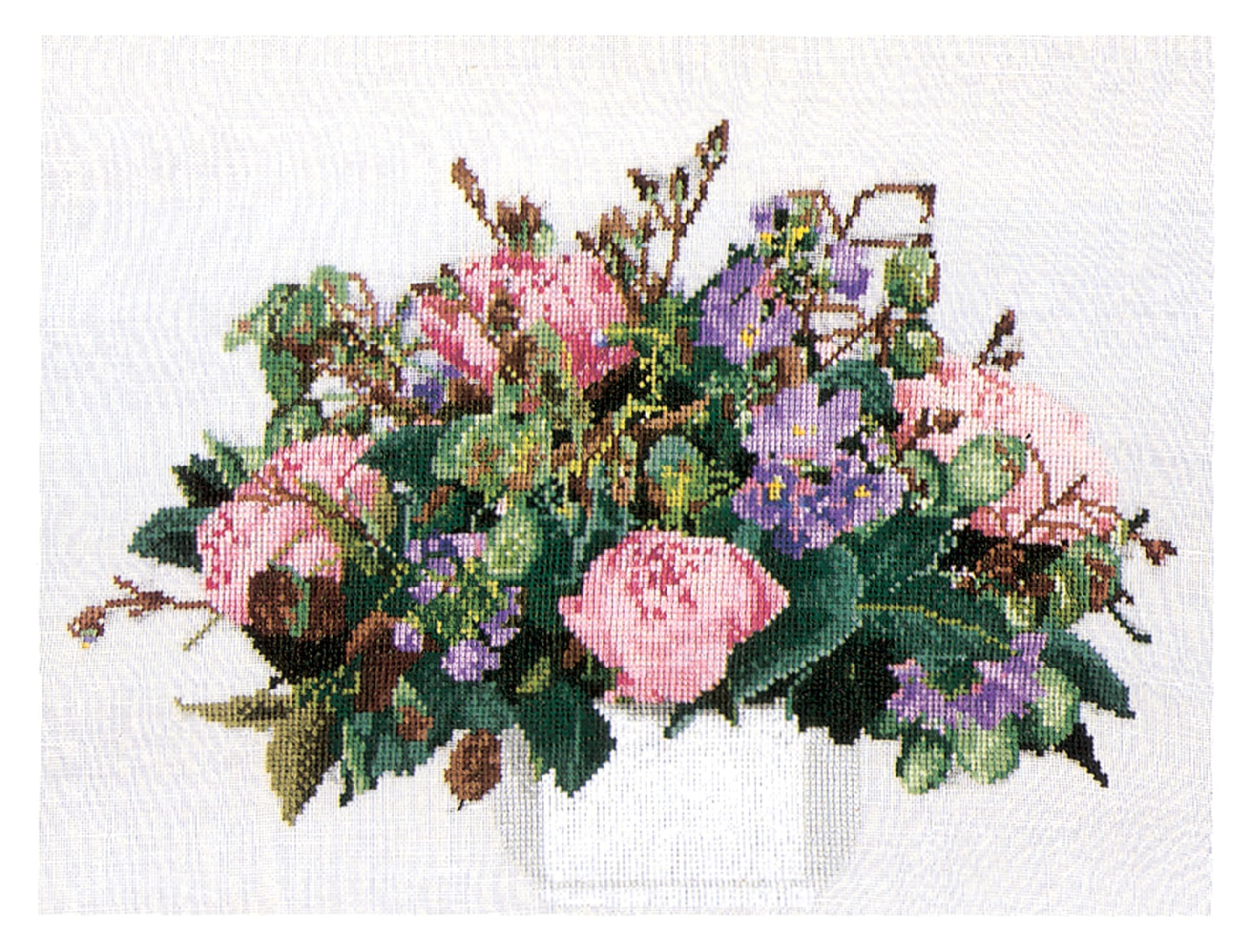Thea Gouverneur Since 1959 Peonies On Aida (16 Count) 1080A Peonies Aida Cross Stitch Kit