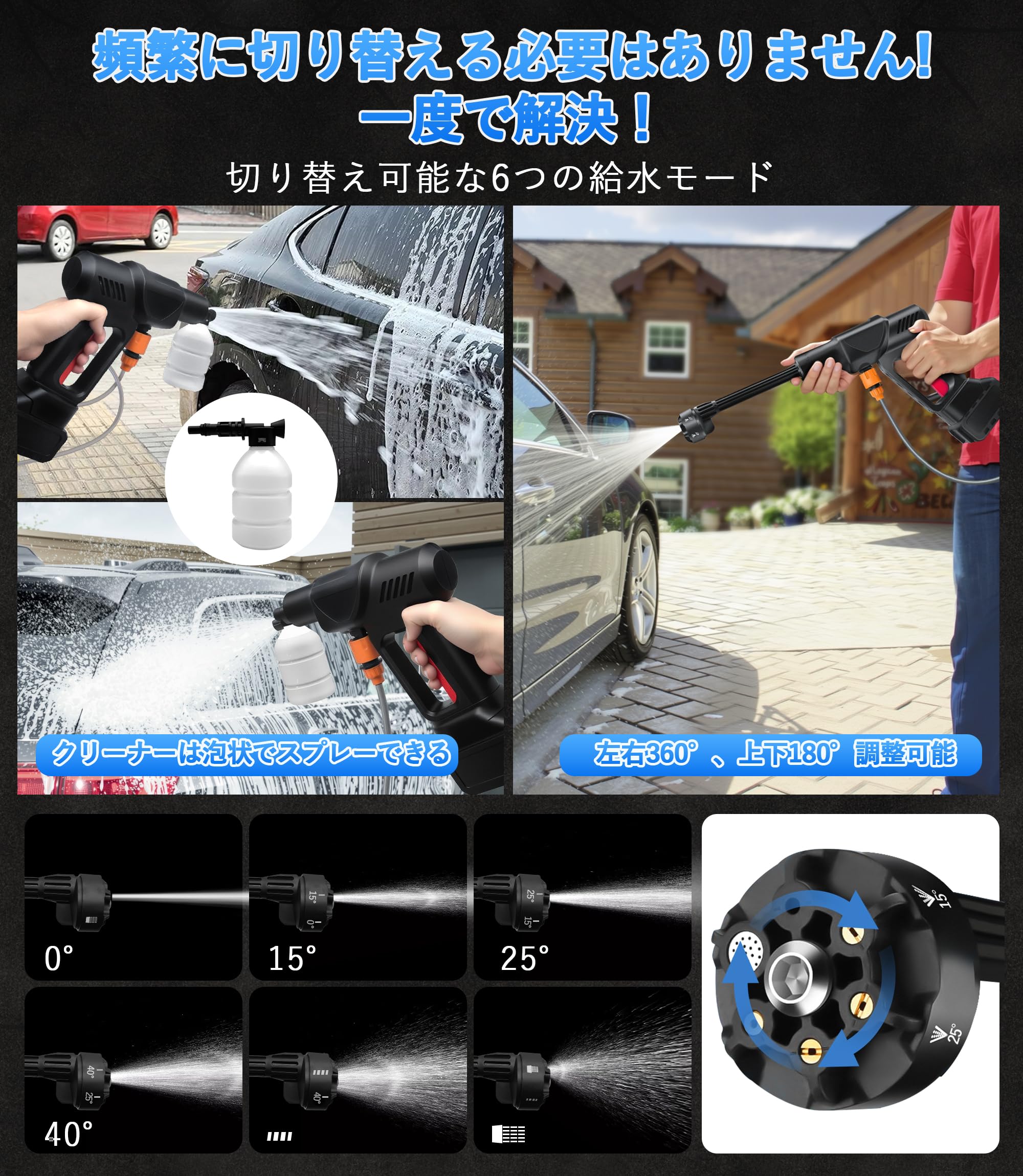 Amazon.co.jp: 【Amazon.co.jp限定】 高圧洗浄機 HAODEMI コードレス