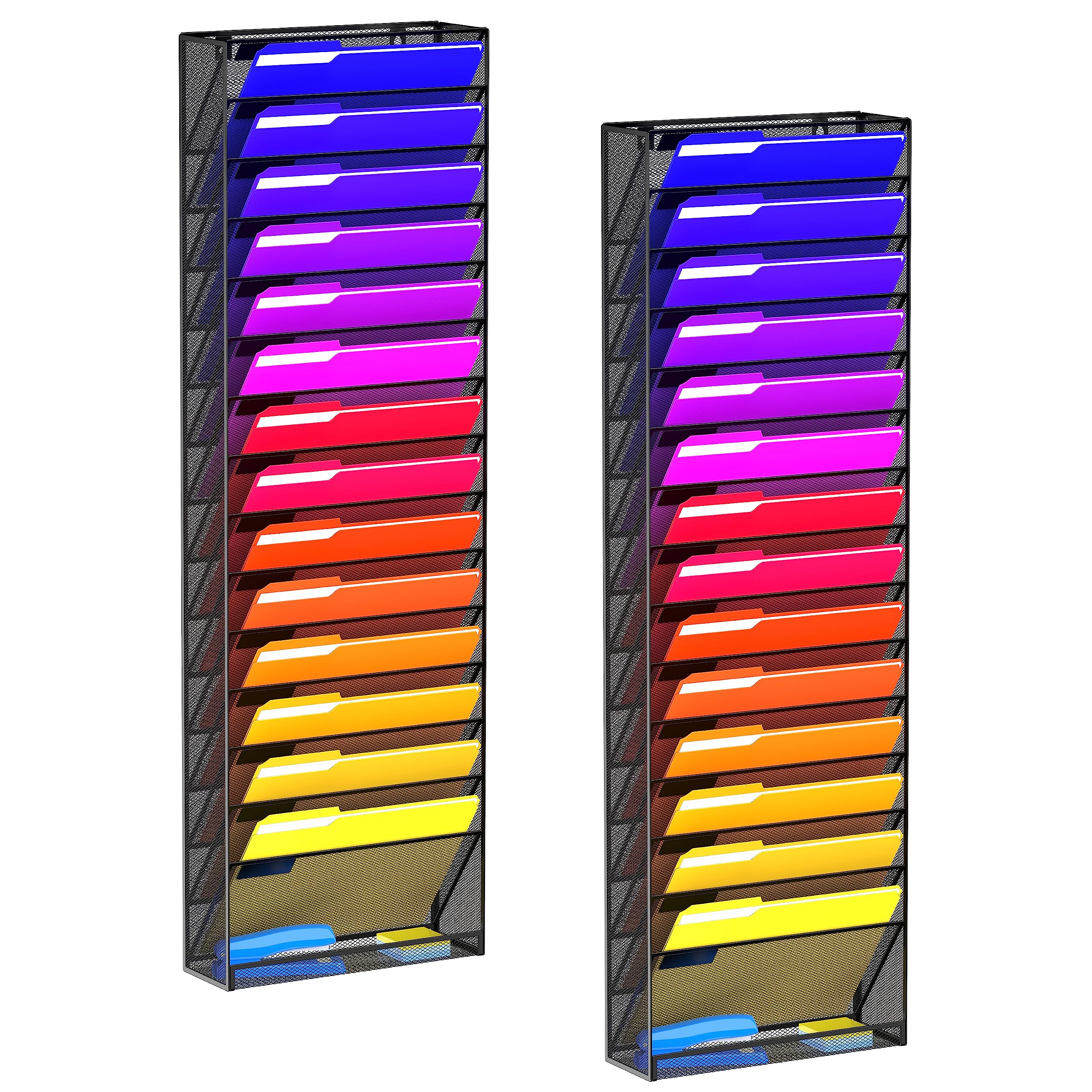 Sample Folder Design Mesh Snapklik.com : 2 PACK Wall File Organizer, 16-Tier Mesh Hanging File ...