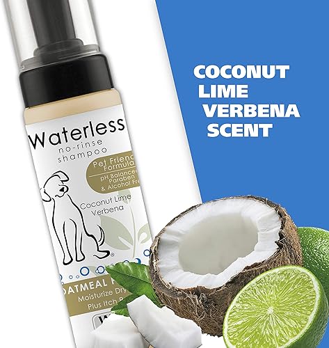 Miniatura 6 de Wahl USA Pet Friendly Champú sin enjuague para animales, sin agua, aroma a verbena de coco y lima, fórmula de avena limpia, acondiciona, desenreda e