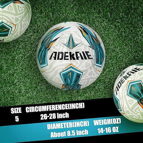 Miniatura 4 de adekale Soccer Balls Official Size 45, IndoorOutdoor Training Ball with Pump Kit and Holder for Boy Girls and Teens Players,Street Ball Game for Men