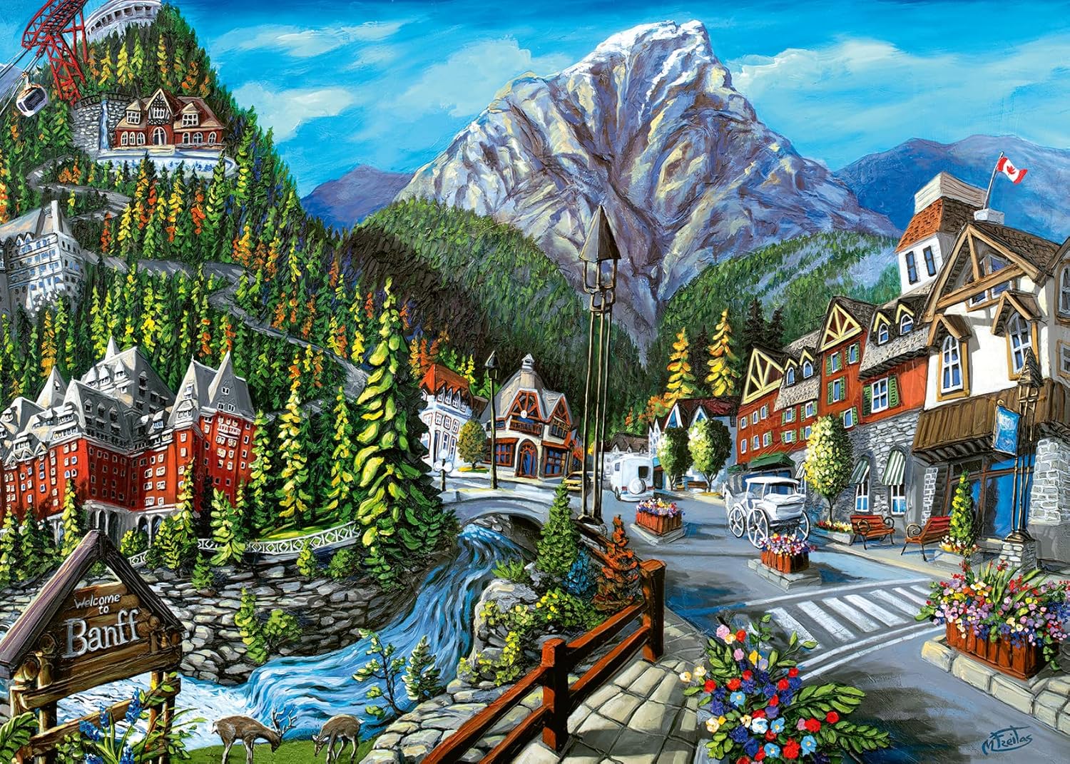 Ravensburger Welcome to Banff 1000 Piece Jigsaw Puzzle for Adults - 12000494 - Handcrafted Tooling, Made in Germany, Every Piece Fits Together Perfectly