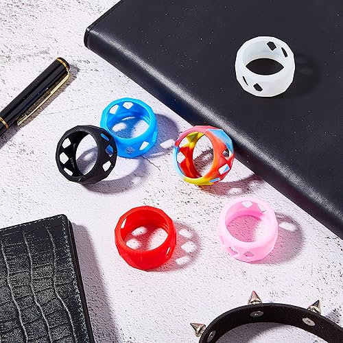 Miniatura 3 de Anillo antideslizante de silicona de 6 piezas, anillo antideslizante de banda suave, funda de protección suave, anillo de silicona de 0.984 x 0.669