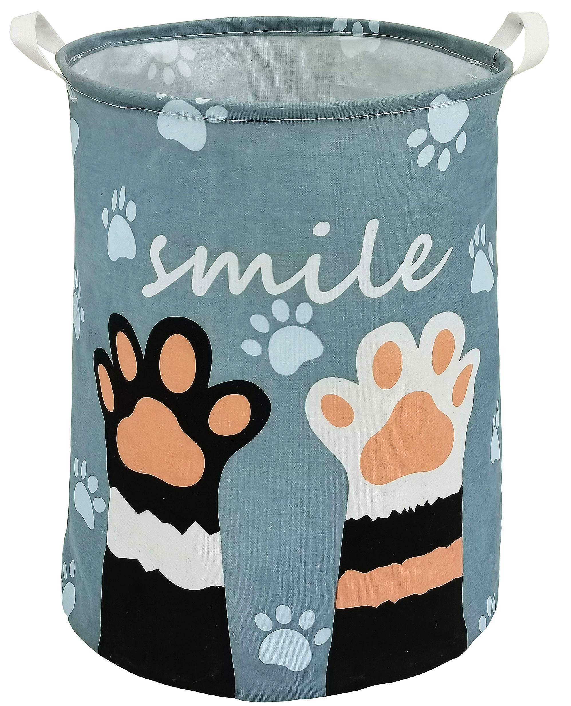 TJOUL Laundry Basket Large Storage Basket Laundry Hamper/Bathroom/Home Decor/Collapsible Round Storage Toy Bin Boys and Girls Bedroom Decor Toy Organizer Laundry Hamper(Blue)