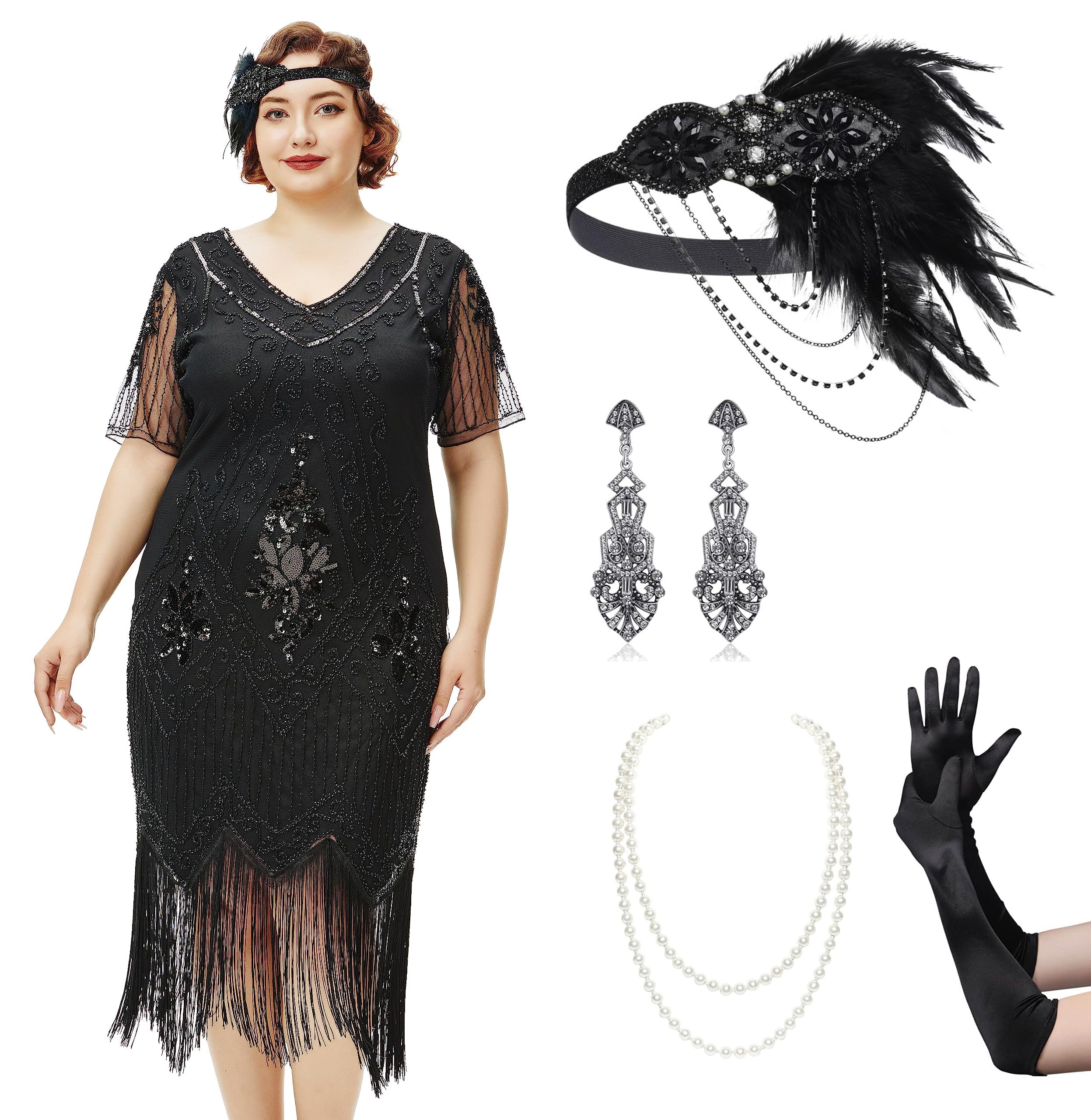 BABEYOND Great Gatsby Dresses Set for Women