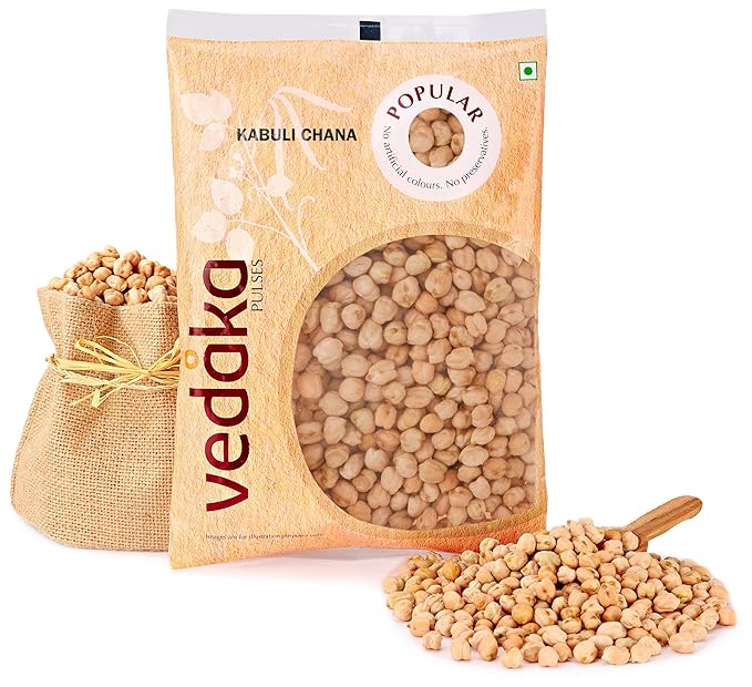 Amazon Brand - Vedaka Popular Unpolished Kabuli Chana (Chhole), 500 g|Naturally Rich in Protein |Naturally Cholesterol free