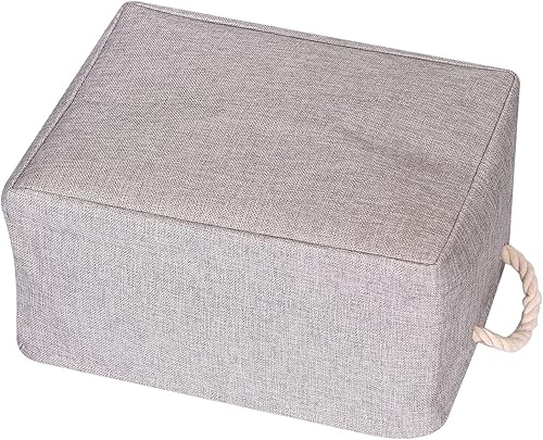 Miniatura 8 de TENABORT Paquete de 6 cestas de almacenamiento grandes cajas plegables de almacenamiento de tela contenedores organizadores de tela plegables de