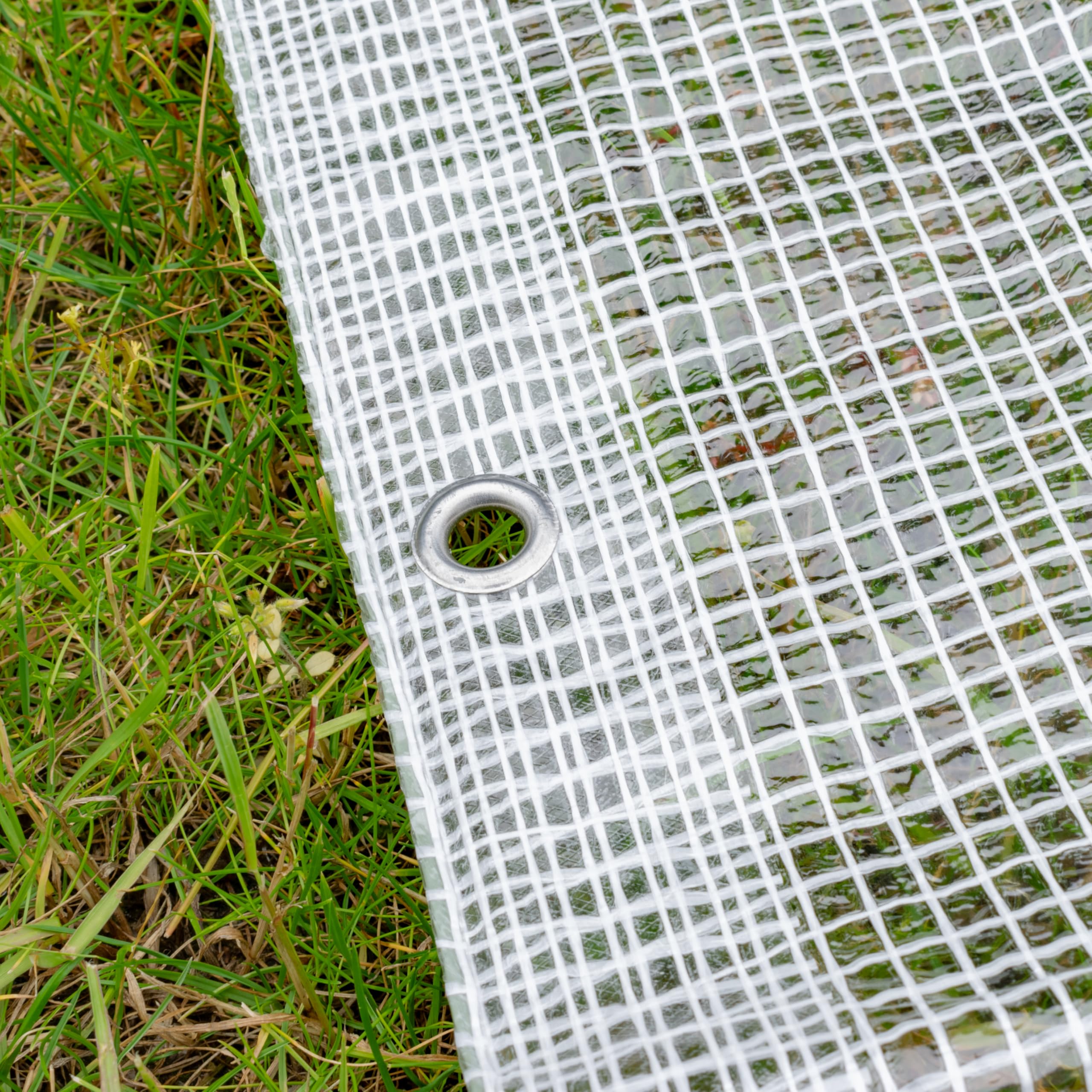 Clear & Reinforced Tarpaulin/Ground Sheet/Fly Sheet,builders tarp,garden dry cover,winter plant cover up (4m x 5m) โ image 1