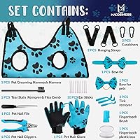 Vista 2 de Hamaca de aseo para mascotas para recortar uñas, cortaúñas para perros grandes, hamaca de aseo para mascotas con ganchos, hamaca para perros