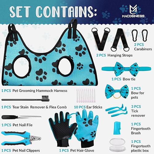 Miniatura 2 de Hamaca de aseo para mascotas para recortar uñas, cortaúñas para perros grandes, hamaca de aseo para mascotas con ganchos, hamaca para perros -