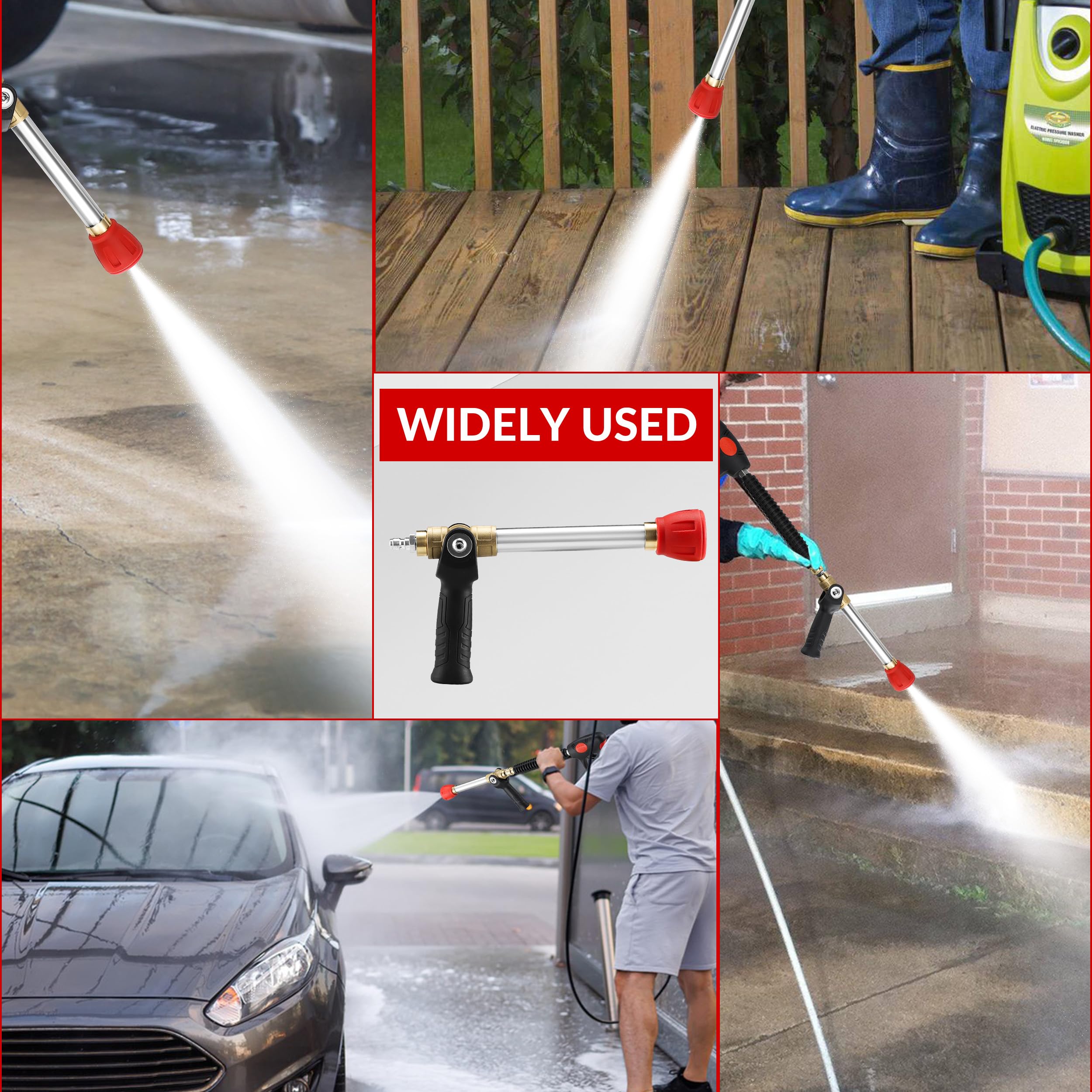 RIDGE WASHER Boquilla de largo alcance para lavadora a presión y boquilla giratoria de punta de disparo, varita de extensión con 2 modos de pulverización