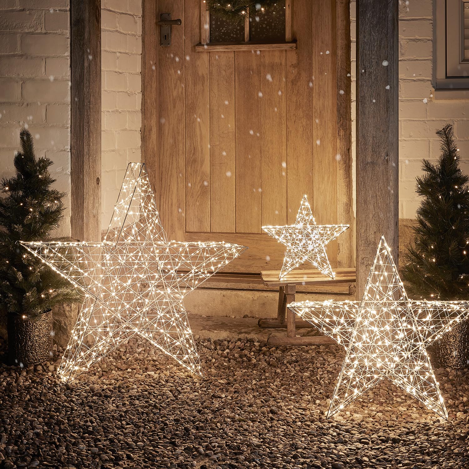 Lights4fun Renna Luminosa In Rattan Con 350 LED Bicolore, 1,5 M, Per Esterni Con Timer