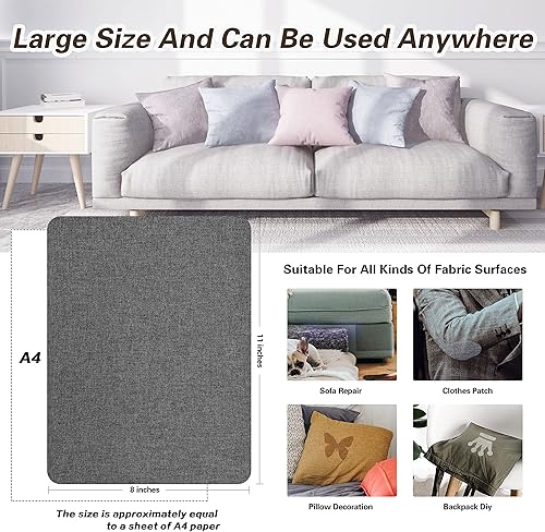 Vista 386 de Parches de reparación de lino grueso, parches de tela de lino autoadhesivos, 8 x 11 pulgadas, 2 unidades, multicolor, se pueden utilizar