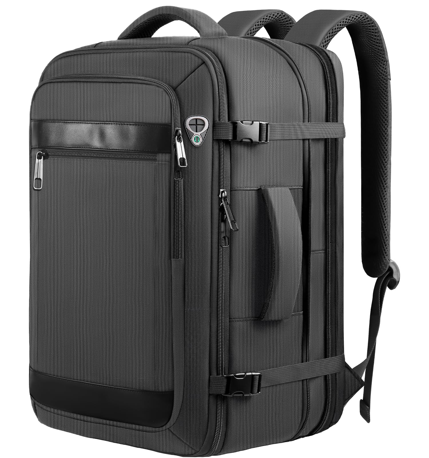 Expandable 17.3 inch Travel Laptop Backpack Durable Carry On Bag Black