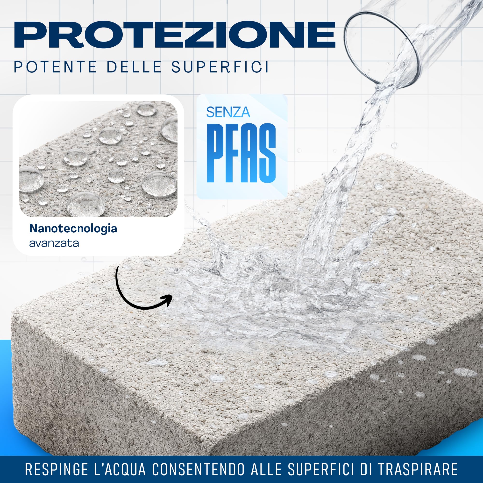 Idrorepellente Impermeabilizzante 5L per 30–50 m² | Protezione Invisibile per Facciate, Terrazzi, Pietra, Muri Esterni e Cemento | Previene Macchie Verdi, Sporco e Umidità