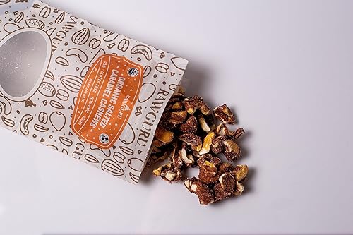 Miniatura 4 de RawGuru Anacardos de caramelo con sal marina, orgánicos, crudos, sin OMG, veganos, kosher, aperitivos sin gluten, superalimentos, 2 onzas, paquete